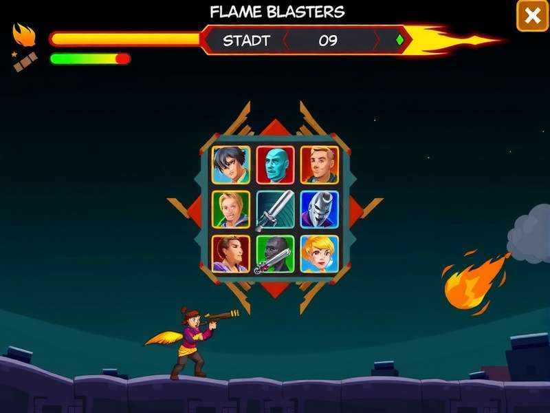 Flame Blasters character selection screen